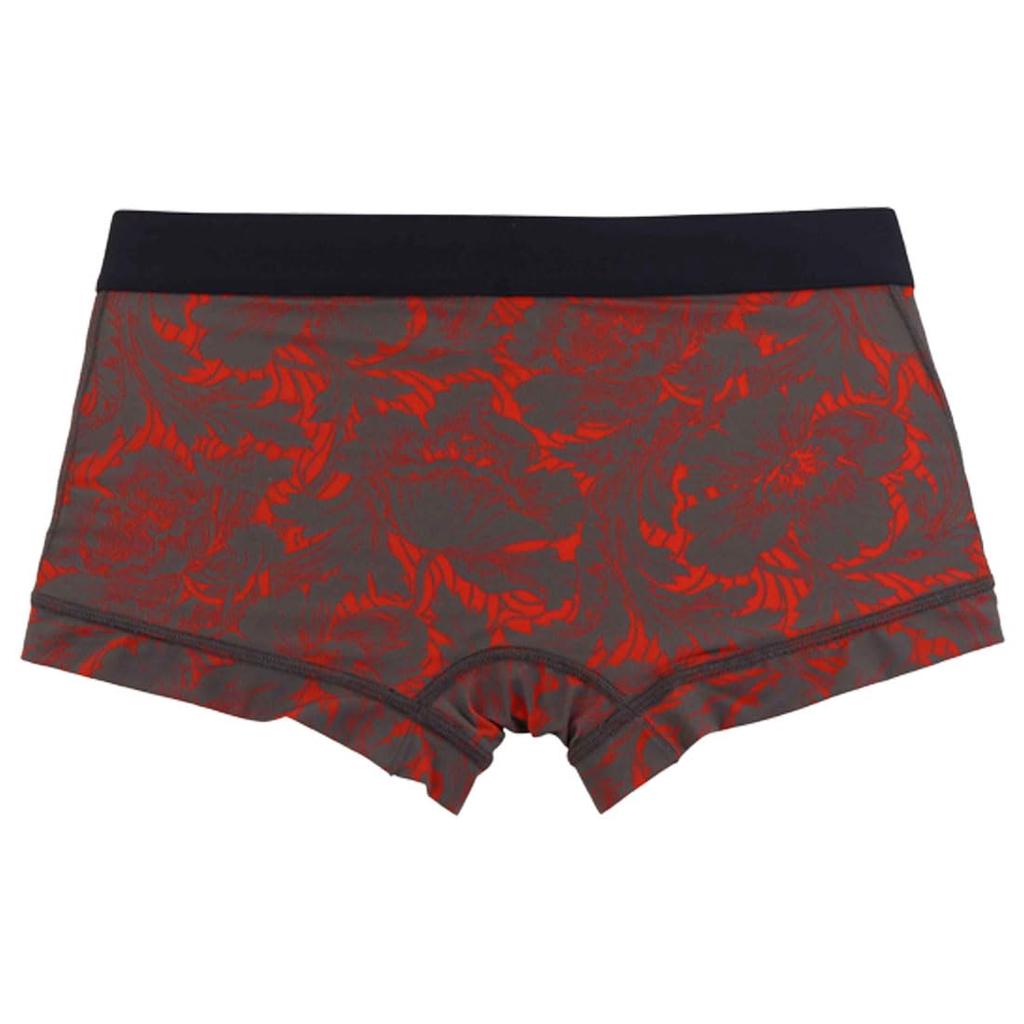 Grave Vault Boxer FLOWER Medium Men's Low-Rise Briefs, 3052241, Red/Gray,