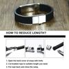 Vnox Father's Day Gift to Dad Soft Silicone Bracelet for Men Adjustable Length Stainless Steel ID Bar Customize Engraving Bangle