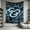 Purple Blue Swirl Marble Tapestry, Streetwear Signature Logo Wall Hanging for Room Aesthetic Decor