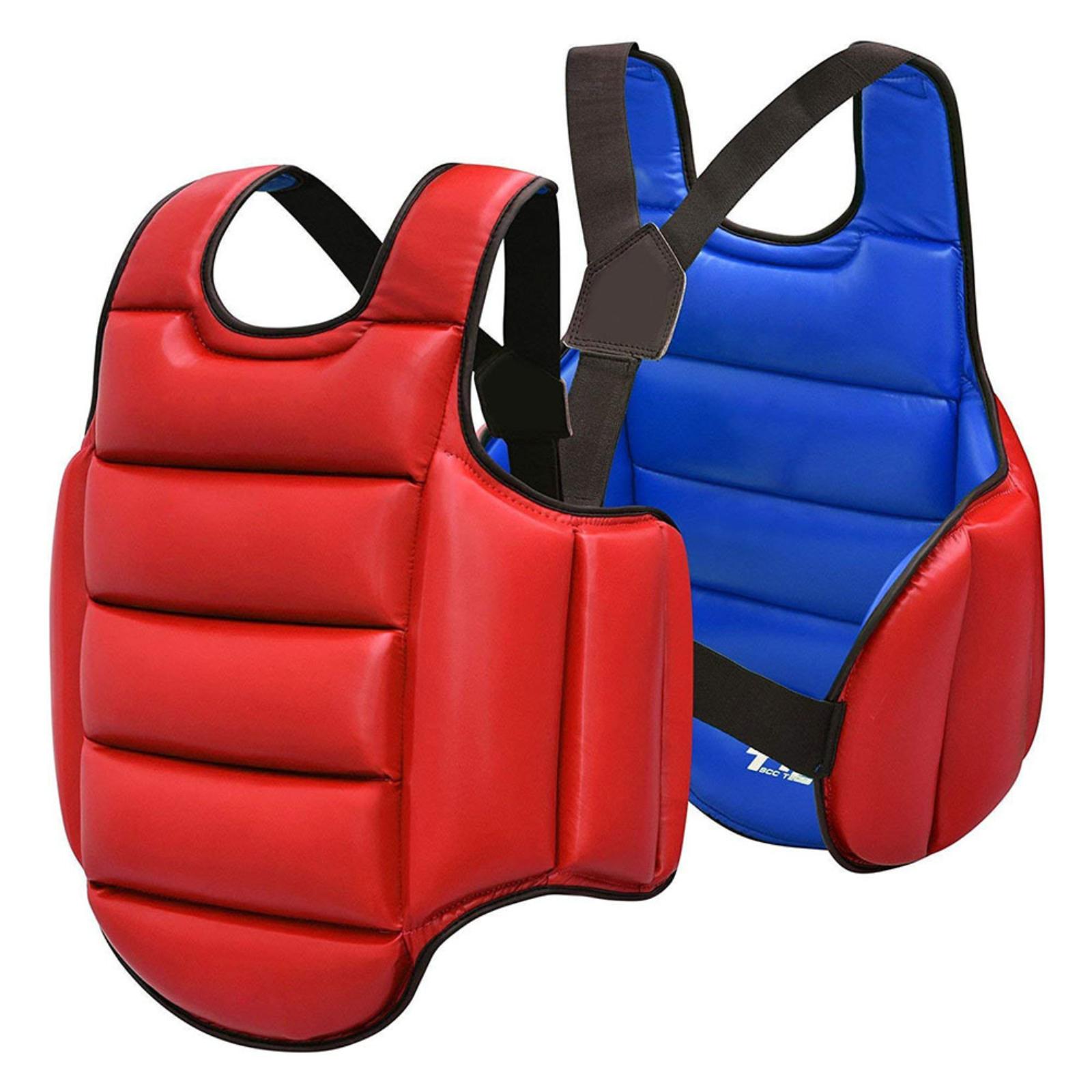 

Thickened Adult Karate Chest Protector Children s Taekwondo Boxing Training Soft Elastic Protector Double-sided Wear XL красный