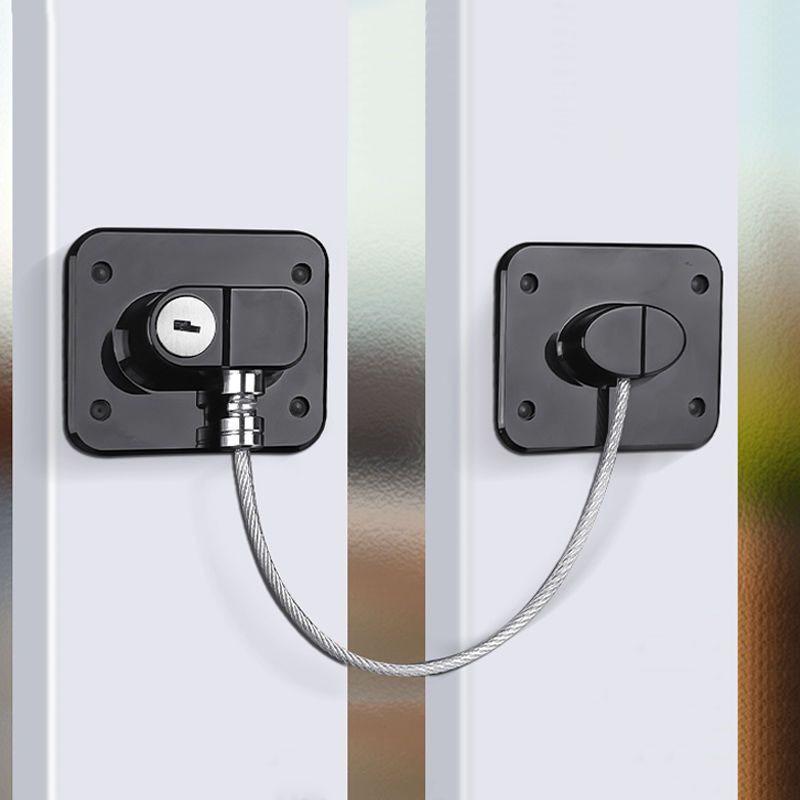 Childproof Window & Door Safety Lock - Keyed, Punch-Free, Universal Steel Cable Limiter