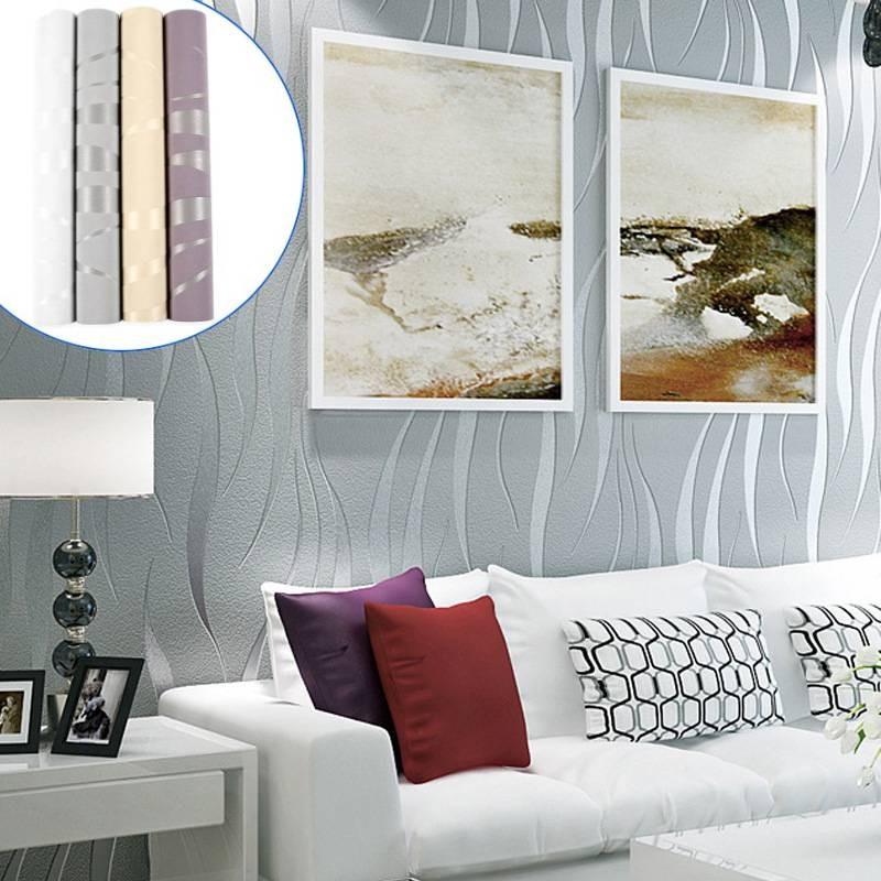 Embossed 3d Wave Stripes Wallpaper Silver Grey Non Woven Living Room Wall Decors