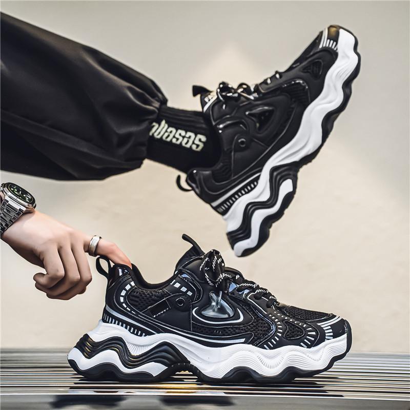 

2025 new thick-soled heightening dad shoes men s mesh sports shoes student casual men s shoes GZ1228 44 хакі