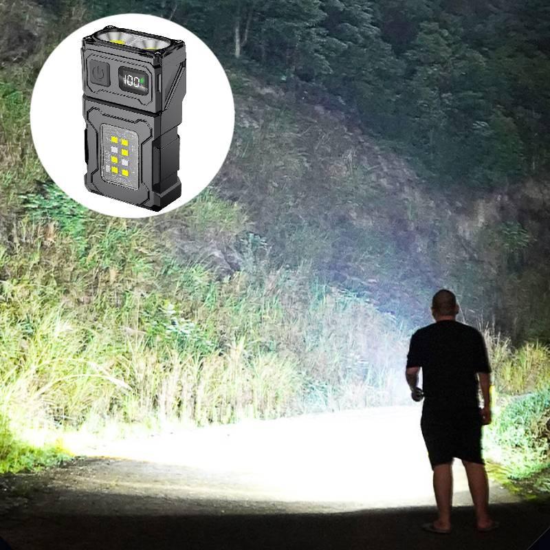 Led Powerful Flashlight Side Cob Lamp Rotation Portable Warning Outdoor Light