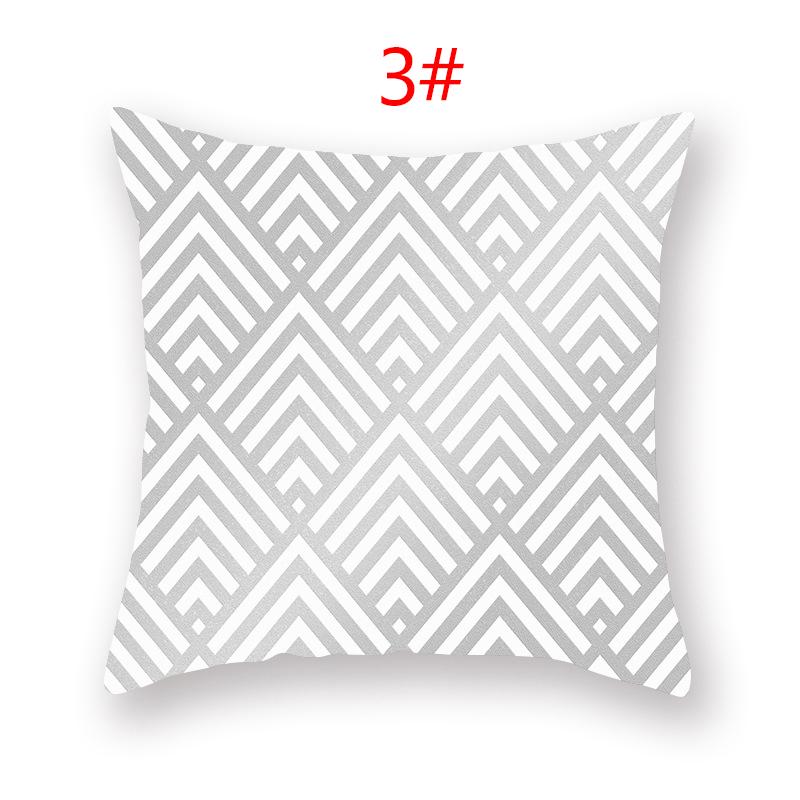 18 Inch Throw Pillow Home Decor Geometric Elements Lumbar Pillow Case Gray Cushion Cover Sofa
