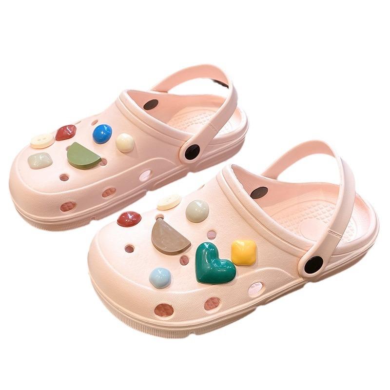 New fashionable and cute platform slippers women's summer couple non-slip beach outer hole shoes
