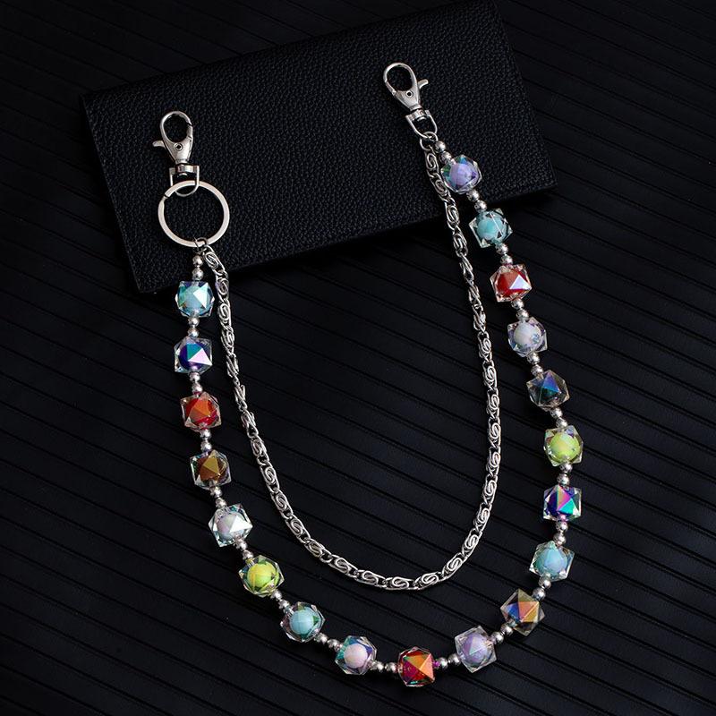 Color Dopamine Candy Color Waist Chain Macaron Color Pants Chain Trend Hip Hop Style Jeans Hanging Chain