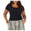 Womens/Ladies Ribbed Plus T-Shirt