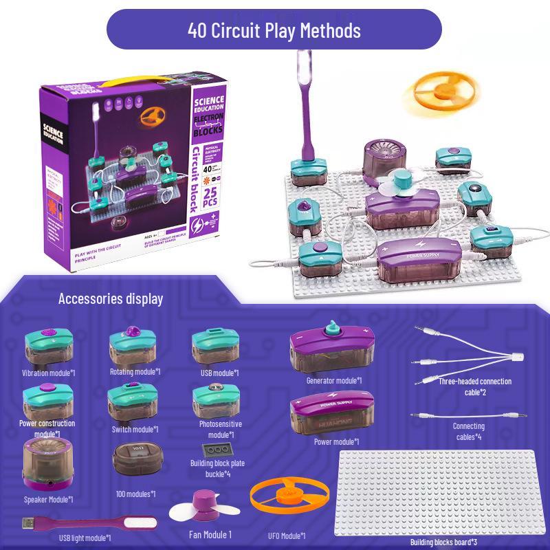 DIY Electric Circuit Building Set for Kids – Physics and Science Experiment Toy