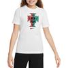 Nike Maglietta da Calcio da Uomo a Maniche Corte con Girocollo Confortevole con Stampa Logo Portogallo Bianco FV8586-100