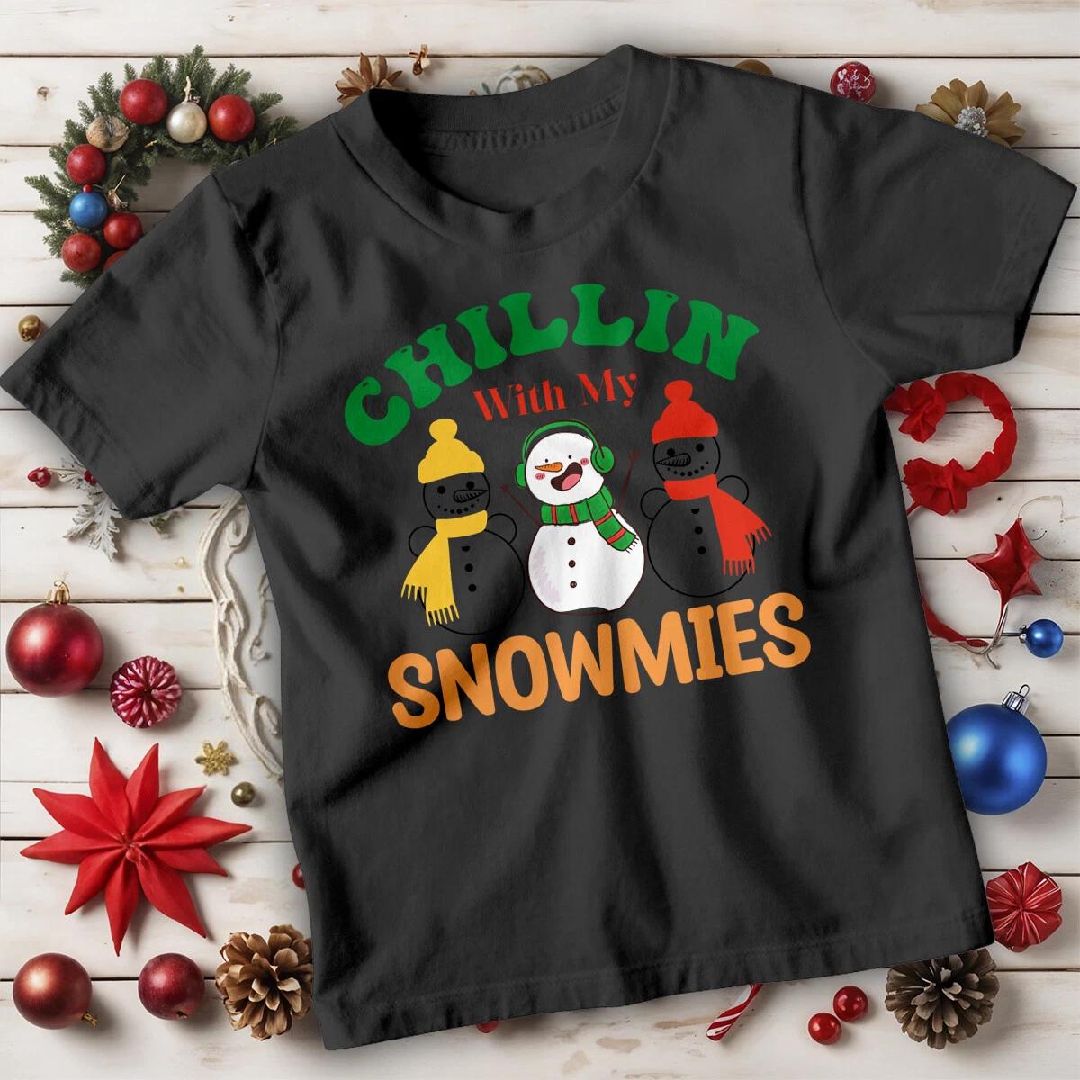 Boys and Girls Snowman Christmas T-Shirt Tee for Kids #MC 3XL