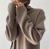 Casual Thicken Warm Women Knitted Dress Full Sleeve Loose Turtleneck Female Sweater Dresses Autumn Winter Vestidos