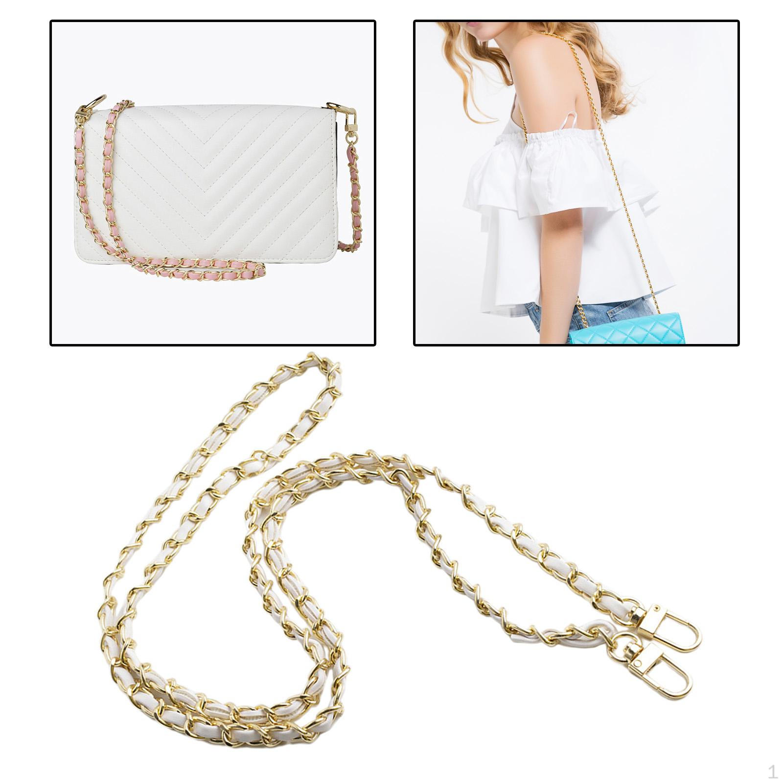 

Flat Chain Replacement Handbag Purse Strap Metal Shoulder Bag White A