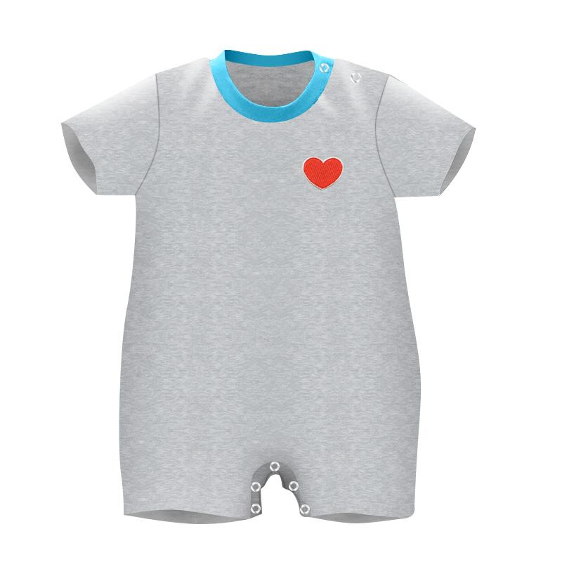 

Весенне-летний детский комбинезон для мальчиков и девочек, хлопковые цельные боди в полоску, одежда с короткими рукавами и кнопками для новорожденных 74 красный/синий