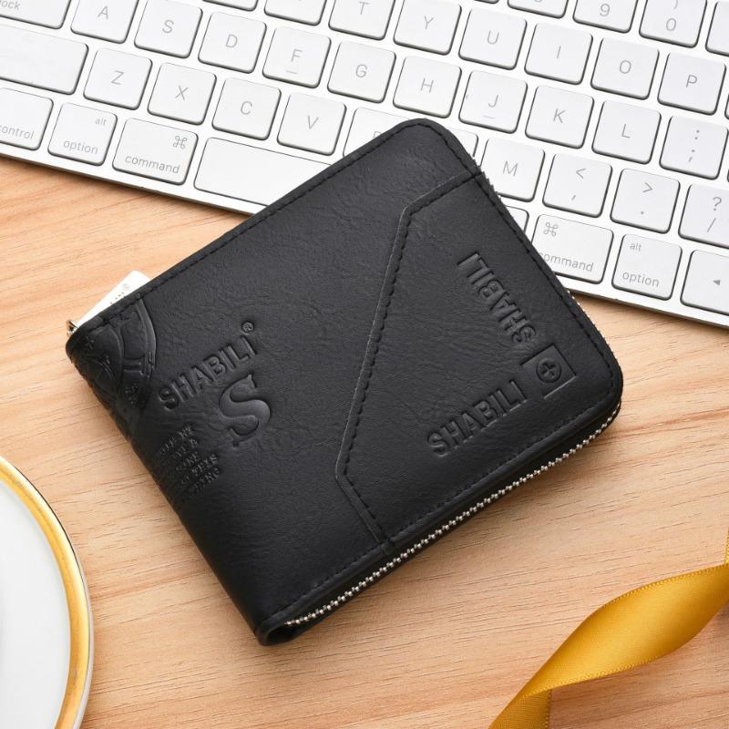 Men's Wallet Zipper Retro Short Horizontal