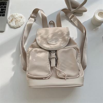 Bag Women's Simple Spring New Shoulder Women's Bag Fashion Backpack Canvas Large Capacity Nylon Backpack