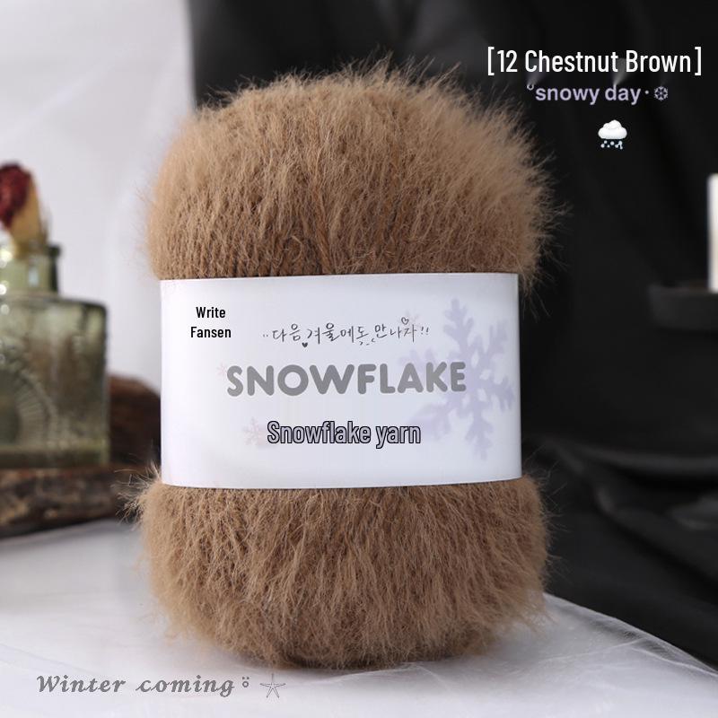 Fil de Laine Velours Neige Mélangé 3mm pour Projets de Tricot et Crochet en Gaze Flocon de Neige DIY