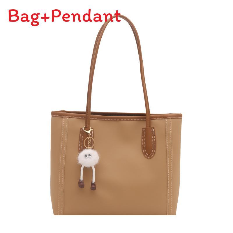 Retro Womens Oversized Tote Bag With Stitching Details And Internal Pouch For Commuting