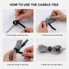 50pcs Releasable Winder 50pcs Hoop Tape Reusable Cable Organizer  Wire Management