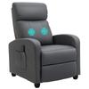 Relax Chair TV Chair with Vibration Massage, Reclining Function, 2 Massage Points, Remote Control, 68 X 88 X 98 Cm Grey