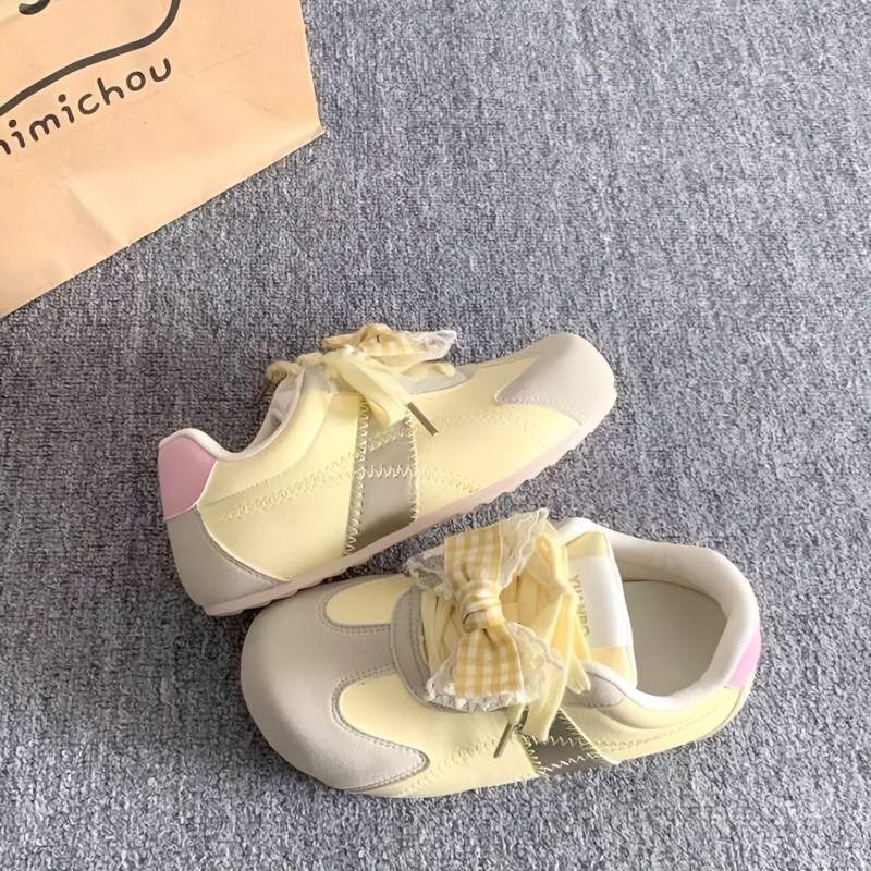 Board Shoes Elegant Bow Fashion Sports Little White Shoes Spring New Dopamine Running