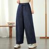 LANGSHA Women's Drawstring Wide-Leg Cropped Pants