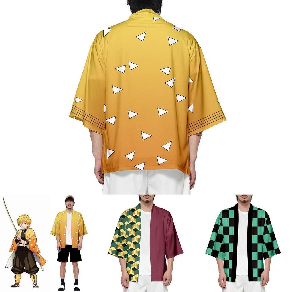 Vysoce kvalitní prodyšné anime Demon Slayer Kimetsu No Yaiba Kamado Nezuko Cosplay volné haori kabát topy