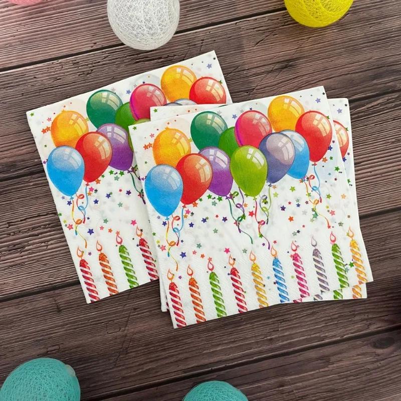 20pcs/Pac 33*33cm 2-Ply Disposable Party Napkin Birthday Pattern