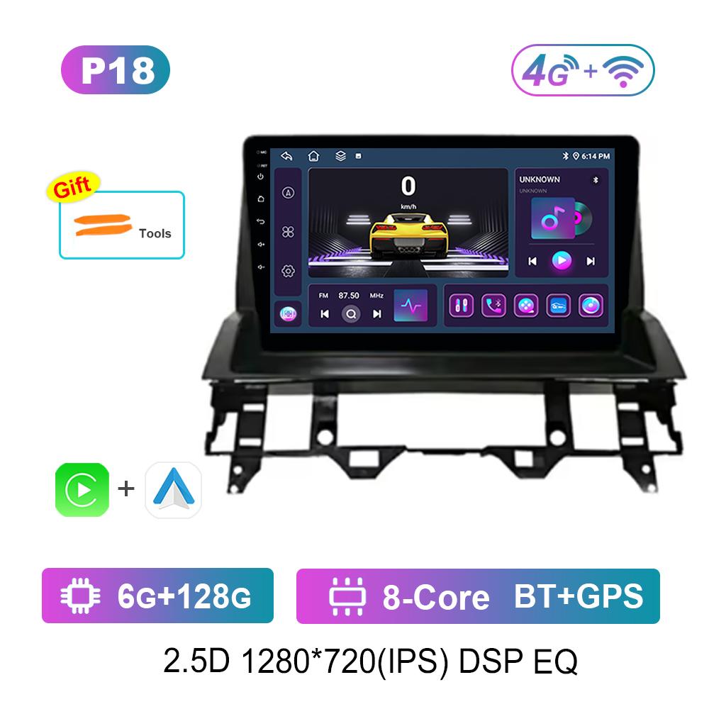 Player multimedia radio auto Android pentru Mazda 6 2002 - 2008 WiFi GPS navigație DSP stereo ecran divizat unitate principală instrumente auto