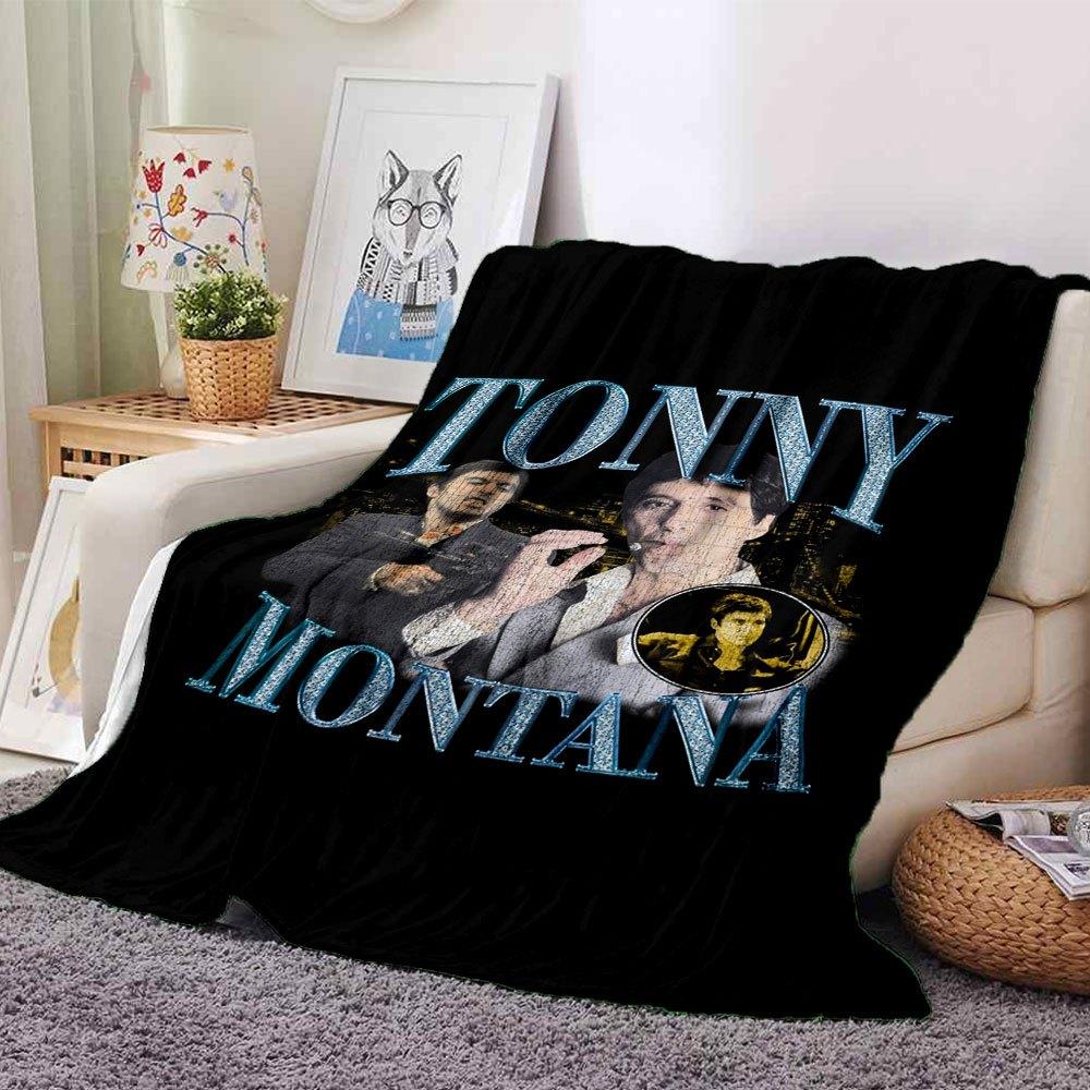 

1pc Scarface-Inspired Flannel Blanket - Soft Cozy All-Season Throw for Bedroom, Sofa, Camping, Travel - Perfect Gift for Movie FansB71 80cmx120cm(31inx47in)
