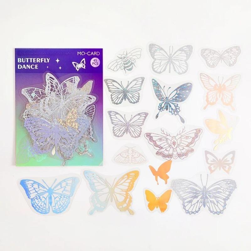 45 Stück Einhorn Sternennacht Retro Heißfolienprägung Aufkleber Handbuch Tagebuch Dekoration DIY Dekorationsaufkleber für Scrapbook Handmade