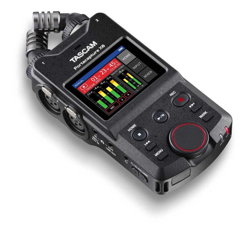 TASCAM Portacapture X6 Float 96kHz Portable Recorder for USB ASMR 32-bit (Hi-Res) 6-Track Podcasts, Microphone, YouTube,
