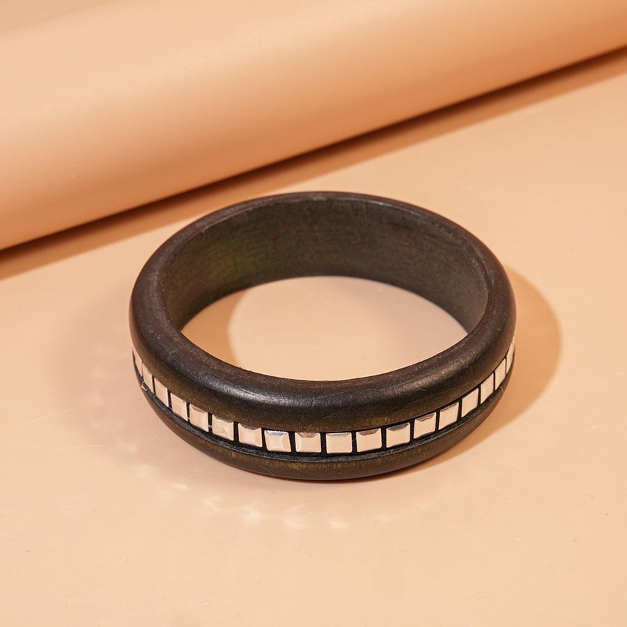 European and American Wooden Bracelets Retro Simple and Versatile Bracelets Light Luxury High-end Temperament Jewelry Women