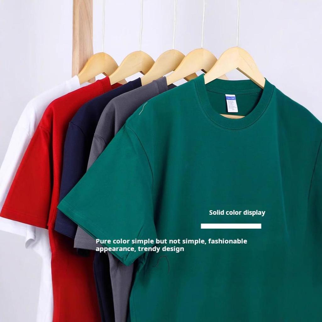 270G Herr- & Dam Mode T-shirt med Korta Ärmar i Kraftig Bomull - Hög Kvalitet, Lös Passform.