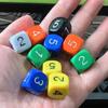 10PCS Acrylic Number Dice 16MM Educational Learning Resources Toys Math Classroom Supplies Board Games Accessories
