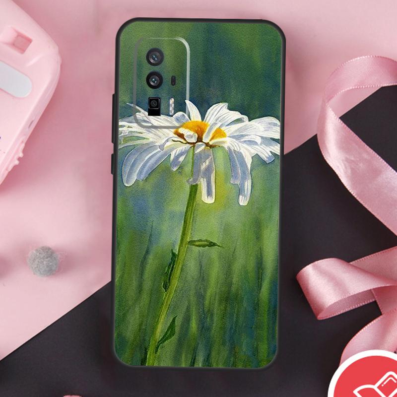 Daisy Watercolor Case For Xiaomi 11T 12T 13T 14T Pro Mi 15 13 14 Ultra POCO X7 Pro X3 X5 X6 F5 F6 F7 Cover
