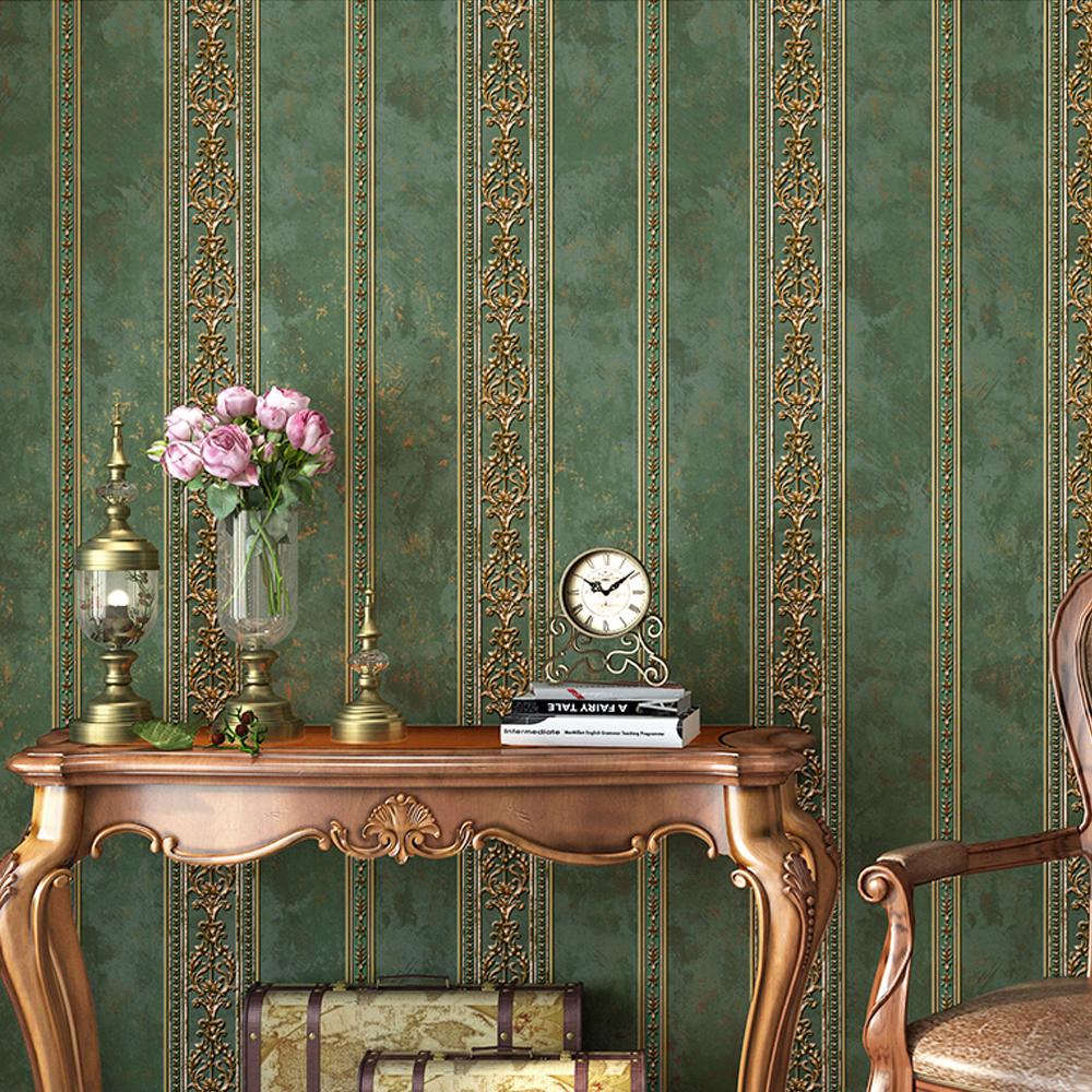 3D Pastoral Flower Non-woven Wallpaper Green European Style Bedroom Living Room Sofa TV Background Wallpaper Papel De Parede A&B