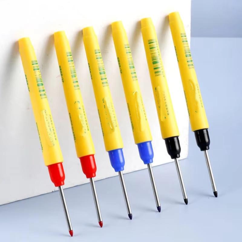 

Набор из 6 штук 33 мм ручек-маркеров с длинным наконечником - Красный/Синий/Черный Водонепроницаемый для Деревообработки Декорирования Глубокое Отверстие Многоцелевой Инструмент для Маркировки