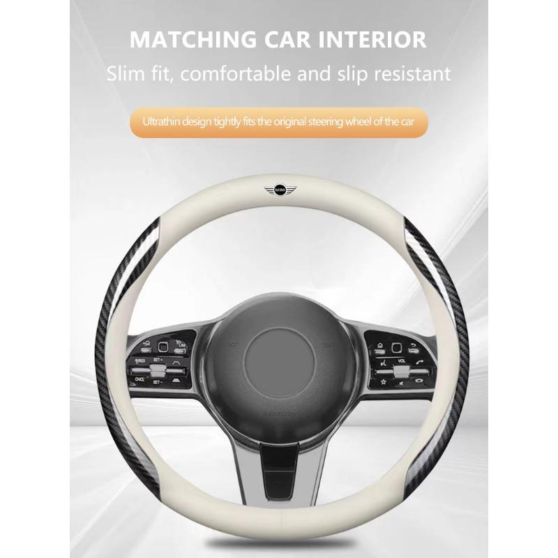 Auto Wildleder Kohlefaser Leder Lenkrad rutschfester Bezug Zubehör Für MINI Cooper One JCW Clubman Countryman R55 R56 F55 F56 R57 R58 R59