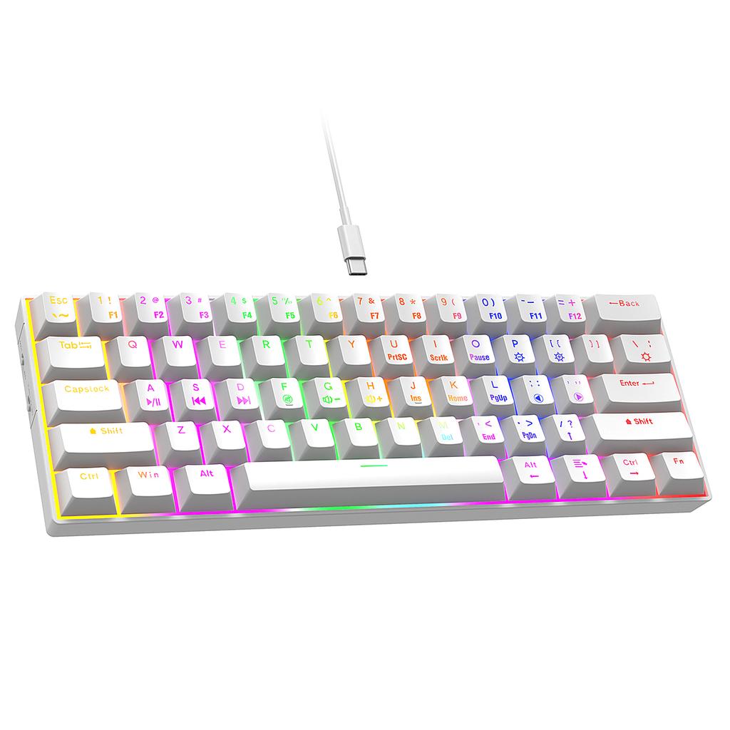 AMZ Hot Sale 60% Mechanical Keyboard 61 Keys 60 Percent RGB LED Backlit Teclado Gamer Wired Gaming Keyboard for Laptop Computer