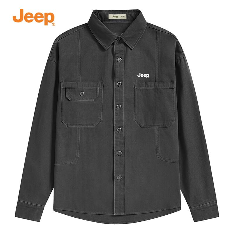 JEEP Men s Washed Cotton Long Sleeve Casual Shirt L
