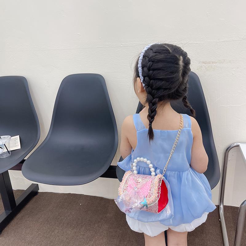 Childish Adorable Princess Bag - Girl's Handbag with Money Compartment and Accessories - Bow Crossbody Bag