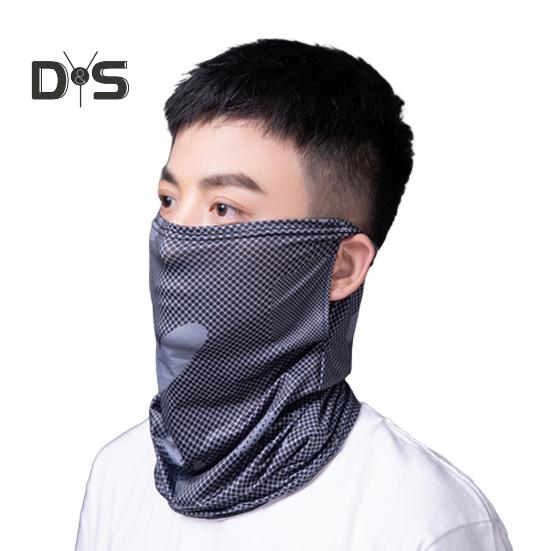 

Защитная маска для лица, защита от солнца, шея, дышащая, быстросохнущая, универсальная защита шеи и лица из ледяного шелка темно-серого