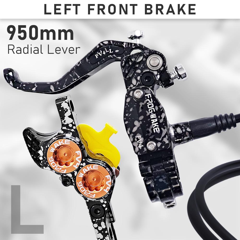 

Frog Wake FV4-L Mountain Bike Hydraulic Disc Brake Kit with 180mm Rotors Aluminum 4 Piston Oil Pressure Calipers Radial Lever FV4-L-BW L 95cm