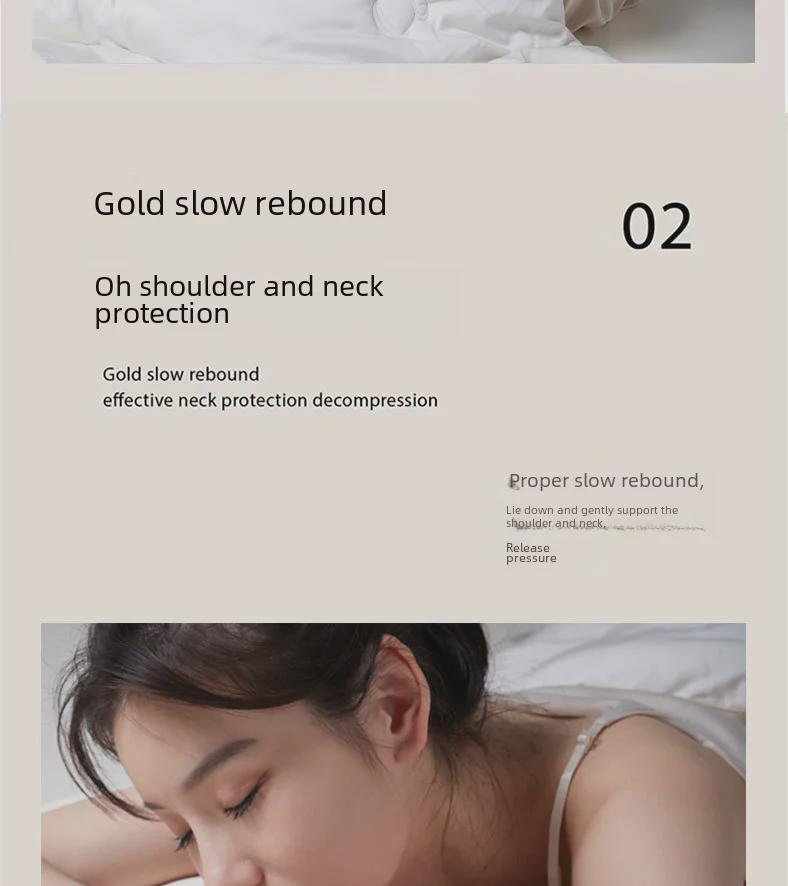Memory Foam Cervical Pillow for Dorm & Home: Anti-Mite Comfort for Neck Support