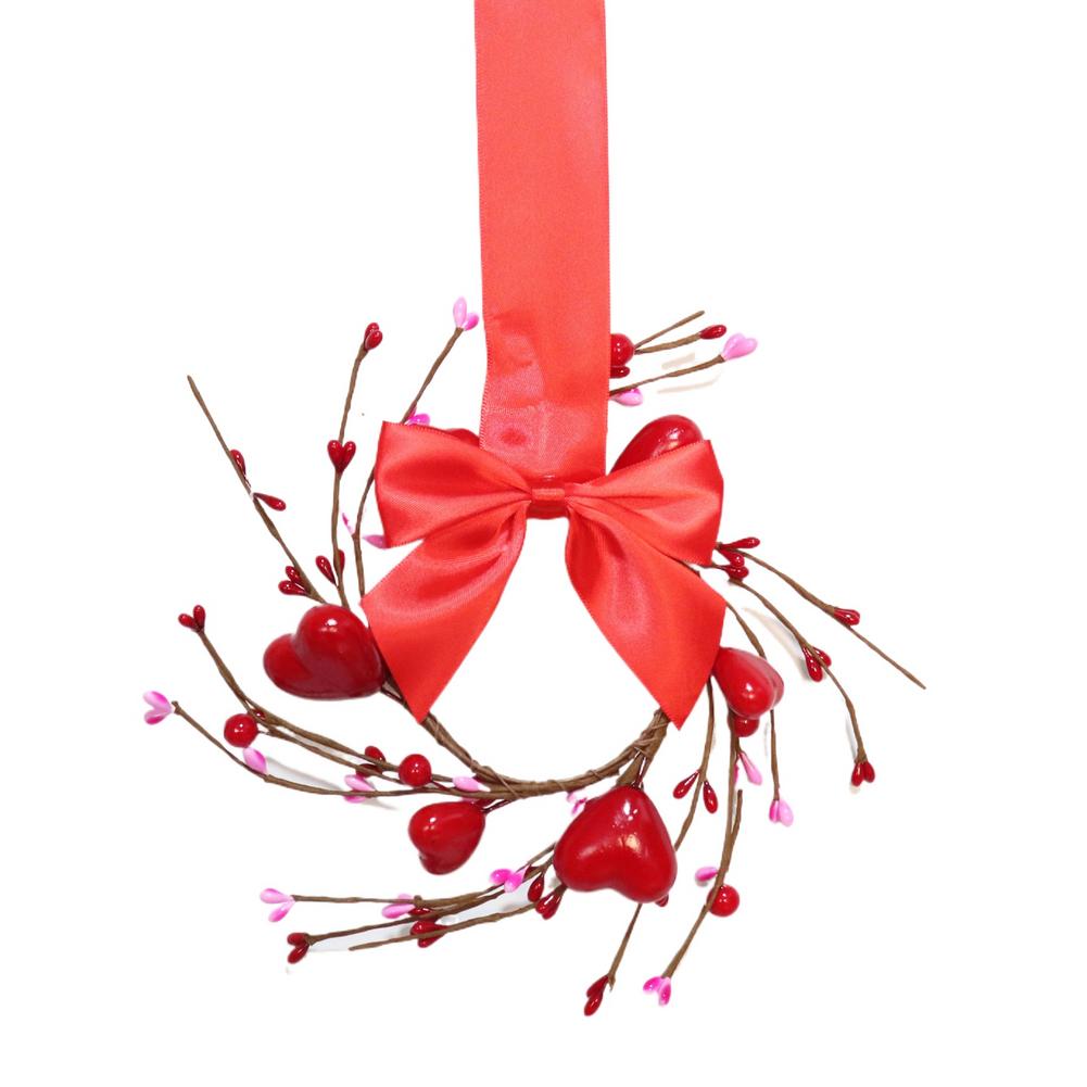 

Valentine Heart Flower Wreath Artificial Floral Centerpiece for Tabletop Romantic Dining Room Decor Ideal Valentine s Day Decor