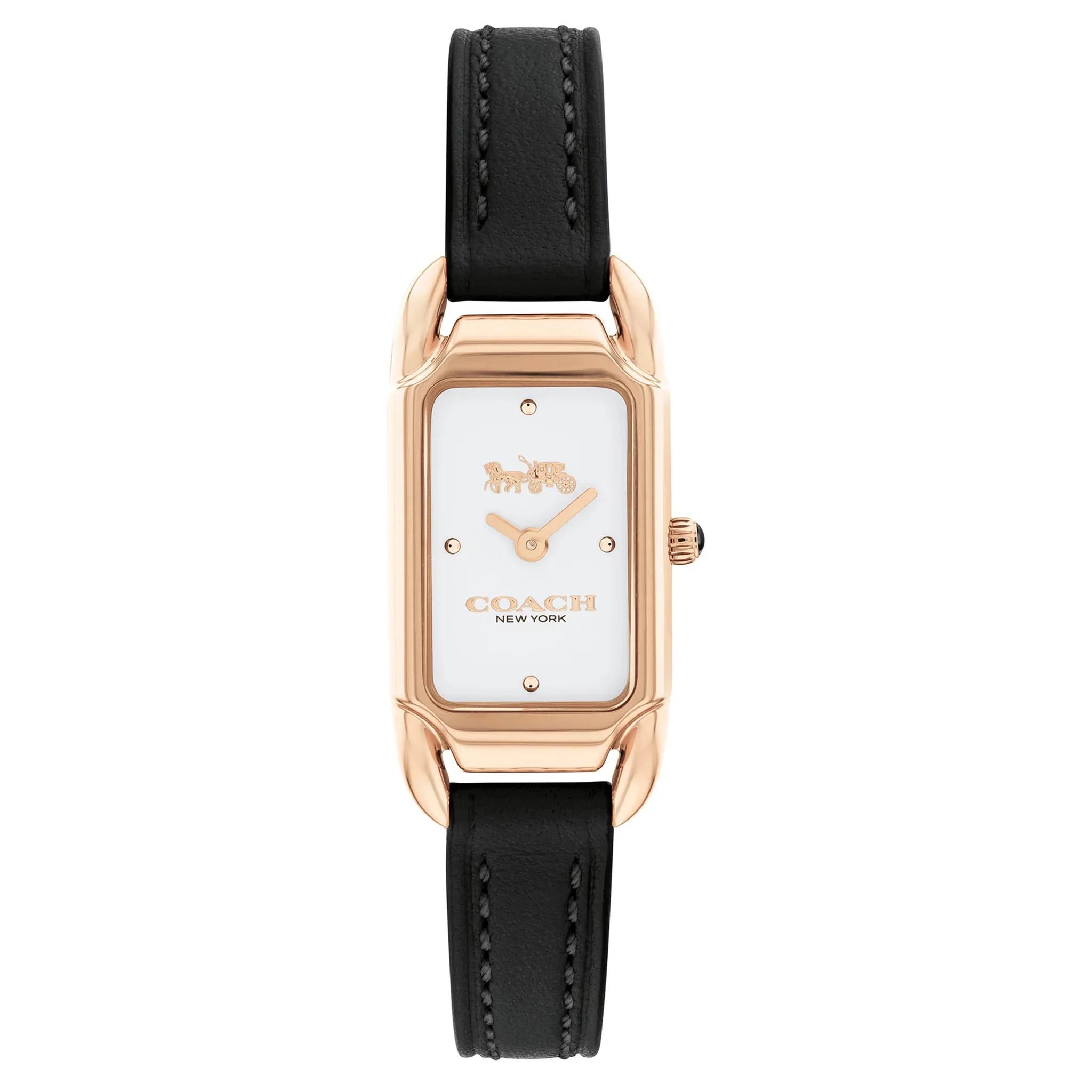 

Coach Black Leather Band Ivory Dial Women s Watch - 14504027 чорний
