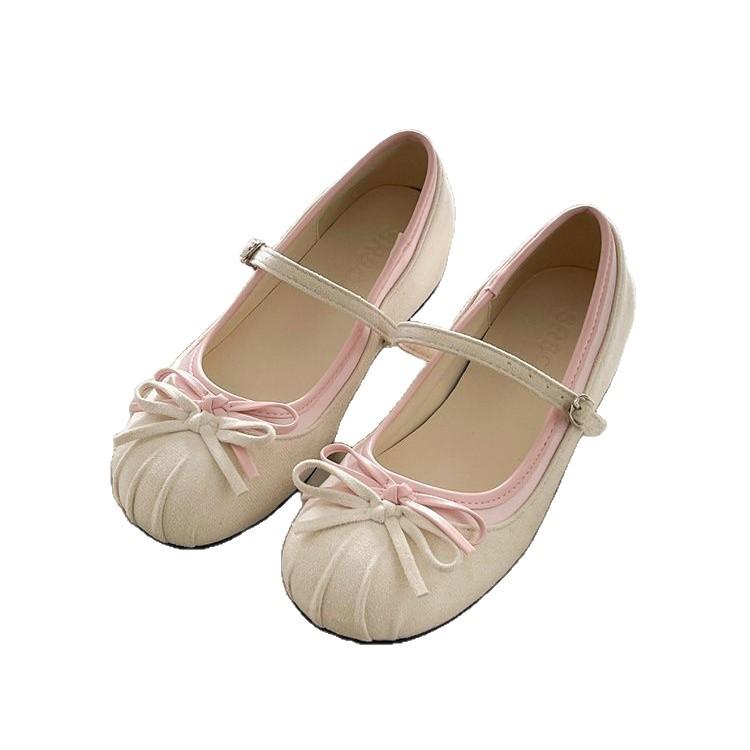 2026 Summer Retro French Bow Mary Jane Shoes: Height-Boosting Flats for Skirts