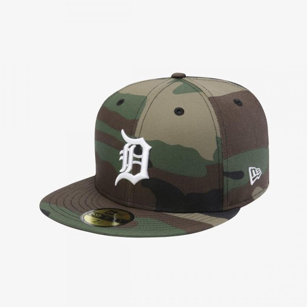 New Era Detroit Tigers Fitted Cap Woodland Camo 15131705 DARK GREEN/738