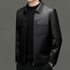 Yiliteng Men's Lapel Leather Jacket